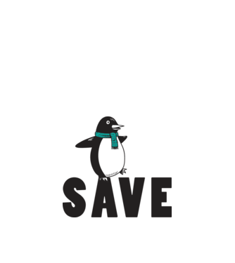 Save penguin model alb pe tricou