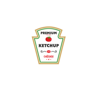 ketchup premium - calitate model negru pe tricou