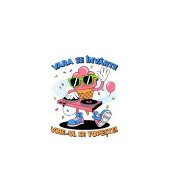 Vara se învârte model alb pe tricou