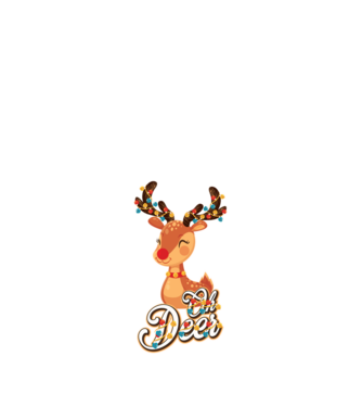 Oh deer model negru pe tricou