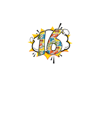 Birthday Comic Number 16 model roz pe tricou