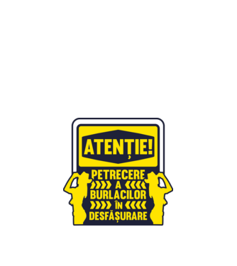 atenție, petrecere a burlacilor în desfășurare model alb pe tricou