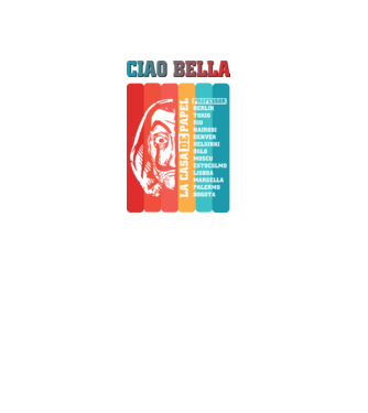 ciao bella retro model negru pe tricou