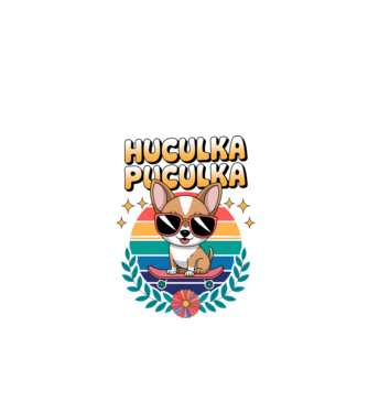 Huculka Puculka Câine 2 model alb pe tricou