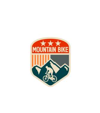 Mountain Bike model negru pe tricou