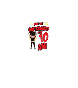Acest mic supererou are 10 ani model negru pe tricou