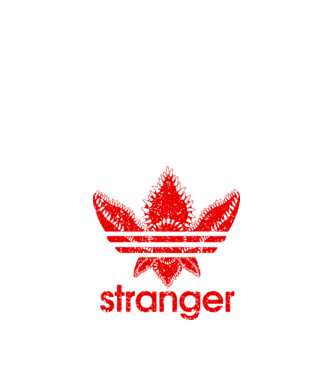 stranger logo red model negru pe tricou