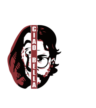 ciao bella professor model alb pe tricou