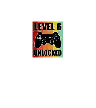 level 6 unlocked retro gamer model negru pe tricou