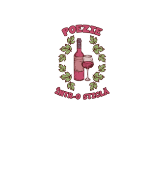 Poezie într-o sticlă model alb pe tricou