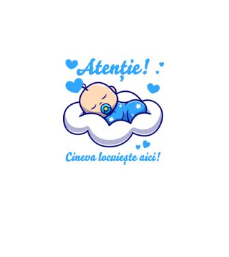 Atenție! Cineva locuiește aici! model alb pe tricou