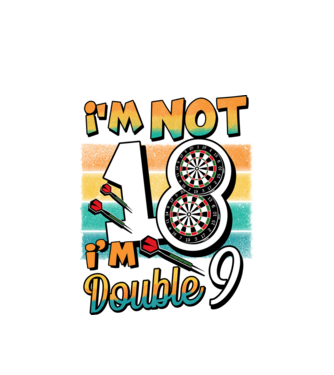 Darts Birthday 18 years old model alb pe tricou