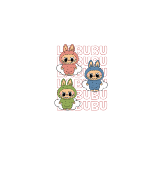 LABUBU model alb pe tricou