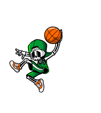 Basketbone model alb pe tricou
