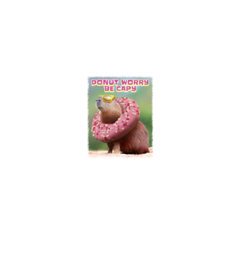 Capybara Donut worry be capy model alb pe tricou