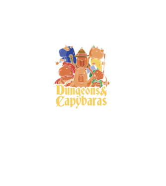 Dungeons and Capybaras model negru pe tricou