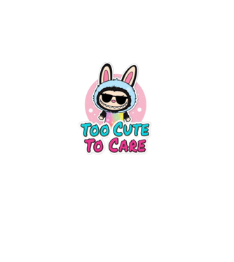 Too cute to care model negru pe tricou