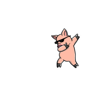 Porc dab model galben neon pe tricou
