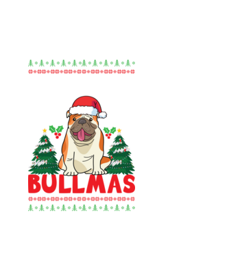 Merry bullmas ugly sweater model alb pe tricou
