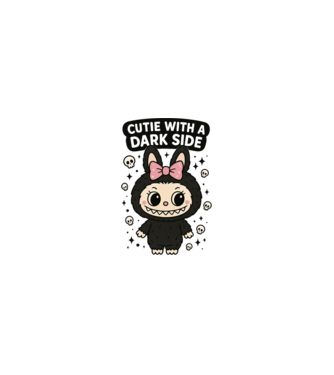 Cutie with a dark side model nisipiu pe tricou