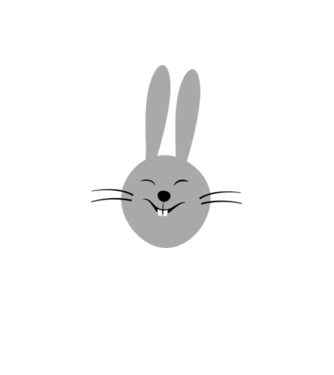 rabbit model alb pe tricou