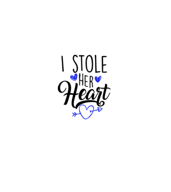 Cuplu I stole her heart model alb pe tricou