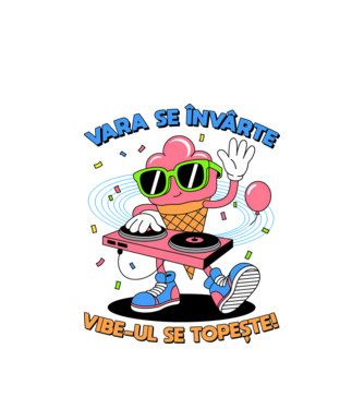 Vara se învârte model alb pe tricou