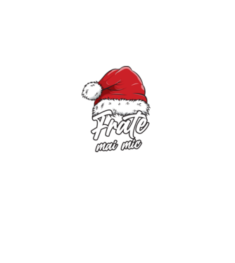 frate mai mic Santa Hat model negru pe tricou