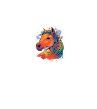 Colorful Horse model alb pe tricou