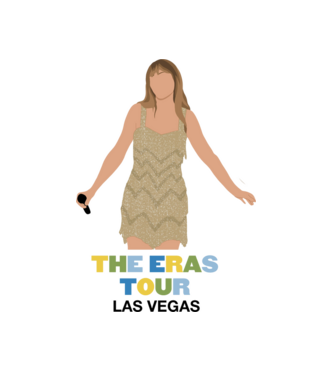 Taylor Swift The Eras Tour Las Vegas model alb pe tricou