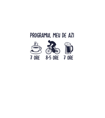 Programul meu de azi: 7 ore, 8-5 ore, 7 ore model alb pe tricou