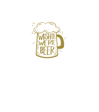 Wish u were beer model negru pe tricou