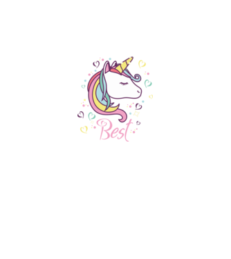 Unicorn Best model negru pe tricou