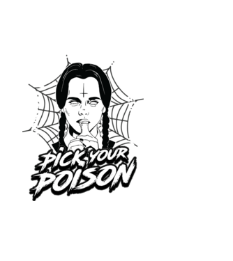 WEDNESDAY Pick your poison model negru pe tricou