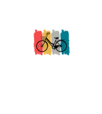 Retro city bike model negru pe tricou