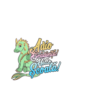 Adio grădiniță! Hello școală! model albastru deschis pe tricou