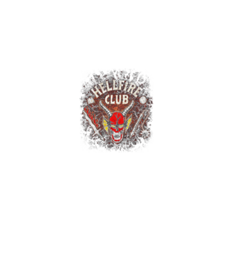 hellfire club stranger things model albastru jeanși pe tricou