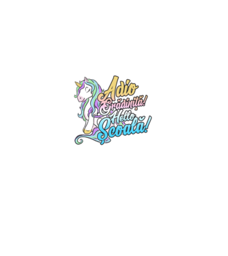 Adio grădiniță! Hello școală! model alb pe tricou
