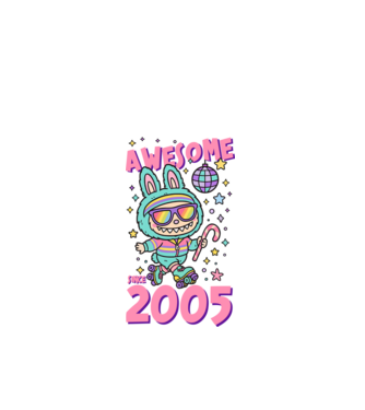 Awesome since 2005 - Labubu model negru pe tricou