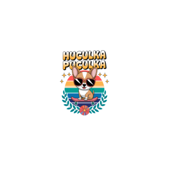 Huculka Puculka Câine 2 model alb/roșu pe tricou