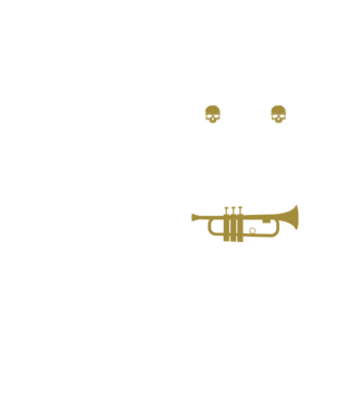 I play heavy metal trumpet model galben neon pe tricou