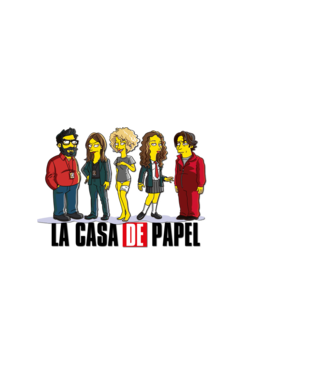 la casa de papel simpson model albastru deschis pe tricou