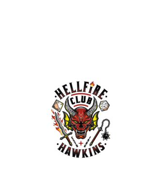 hellfire club hawkins model alb pe tricou