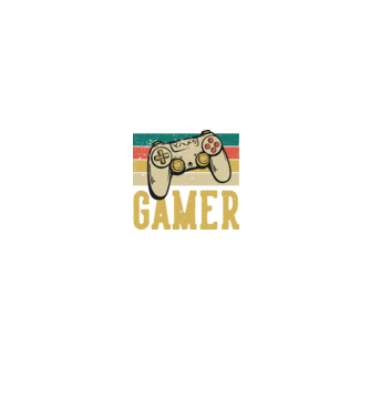 Retro gamer model negru pe tricou