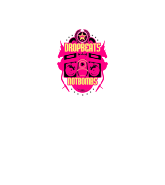 Drop Beats Not Bombs model alb pe tricou