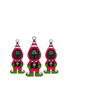 merry squid game model alb pe tricou