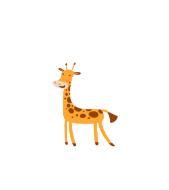 Girafă drăguță model alb pe tricou