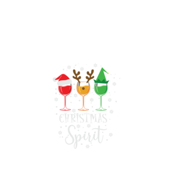 Christmas spirit wine model negru pe tricou