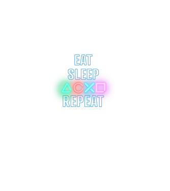Eat sleep PS model negru pe tricou