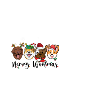 Merry woofmas 2 model negru pe tricou